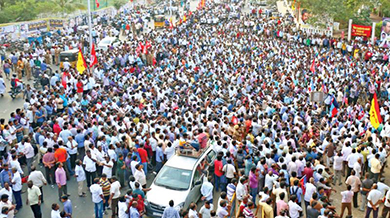 Road transport workes on strike in Tamilnadu, January 2018