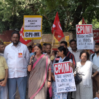Communist parties organised a protest action